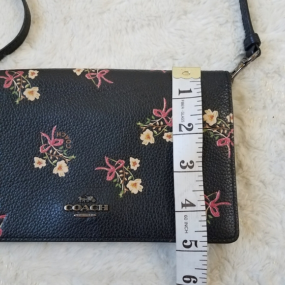 COACH Foldover Crossbody Clutch With Floral Bow Print - Picture 6 of 11